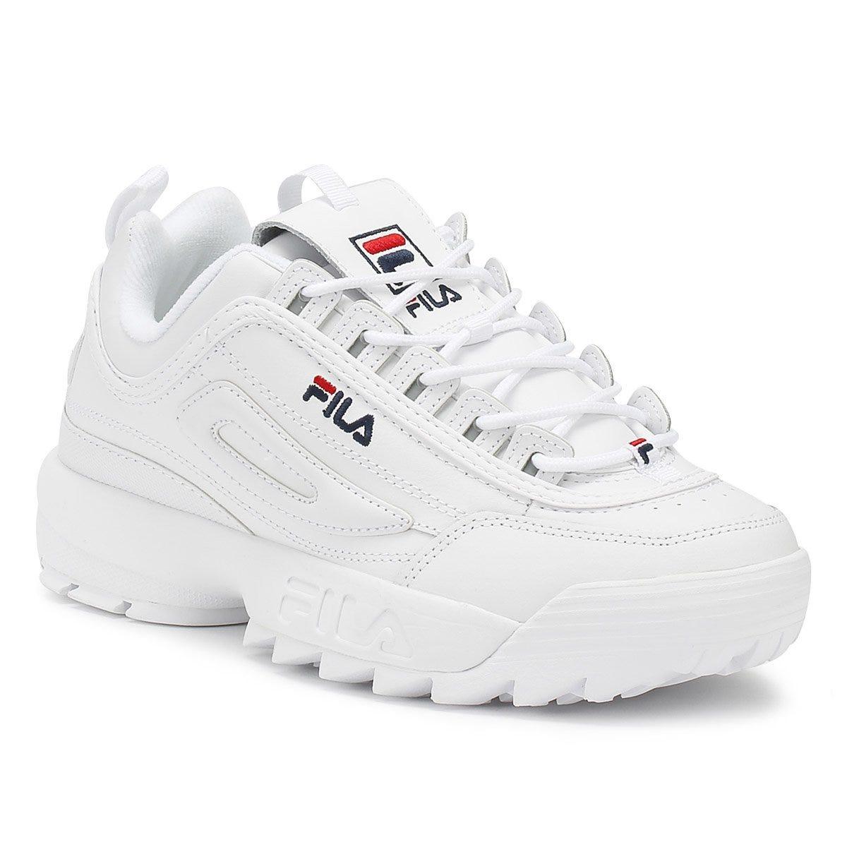 fila white & purple disruptor ii premium low trainers