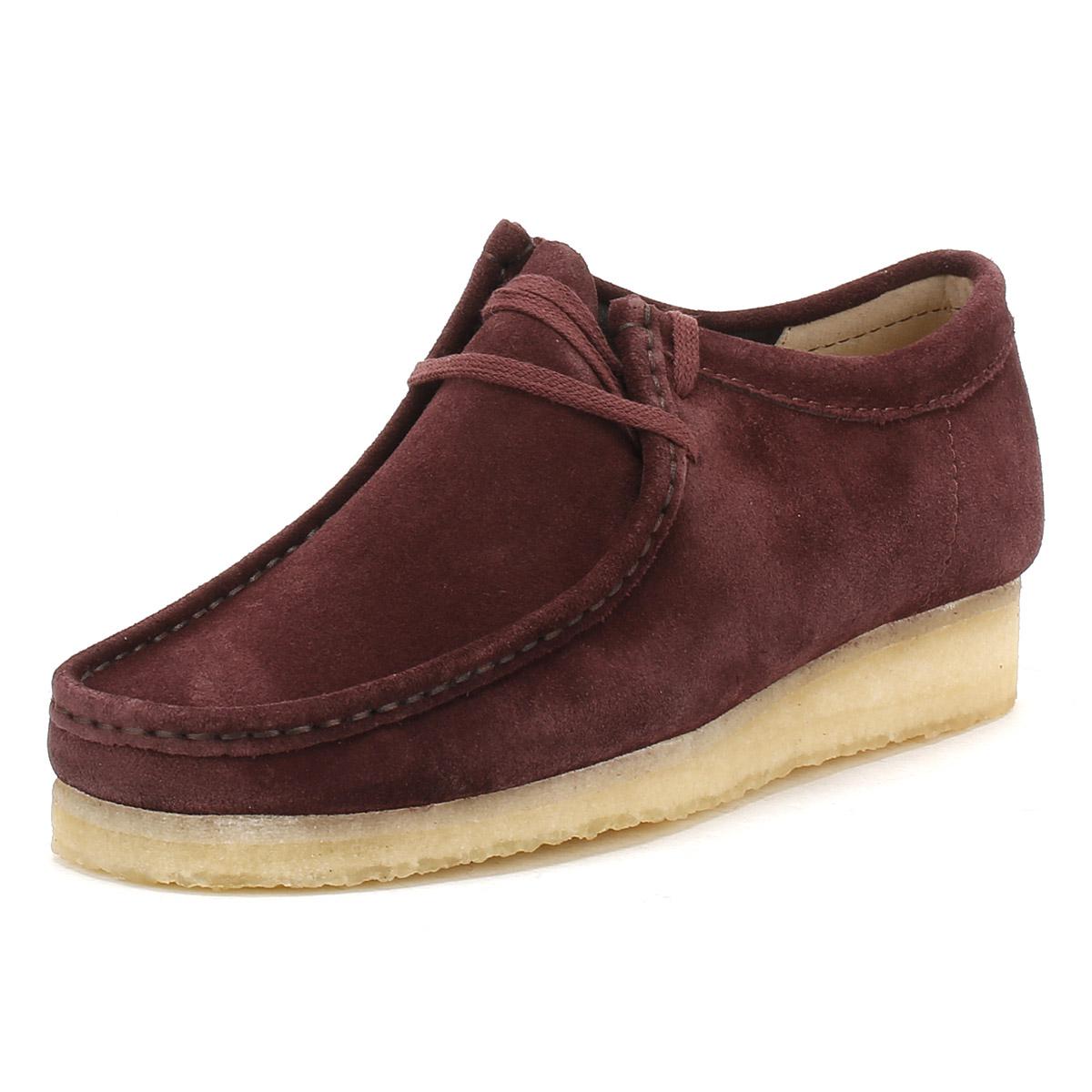 clarks wallabee burgundy suede