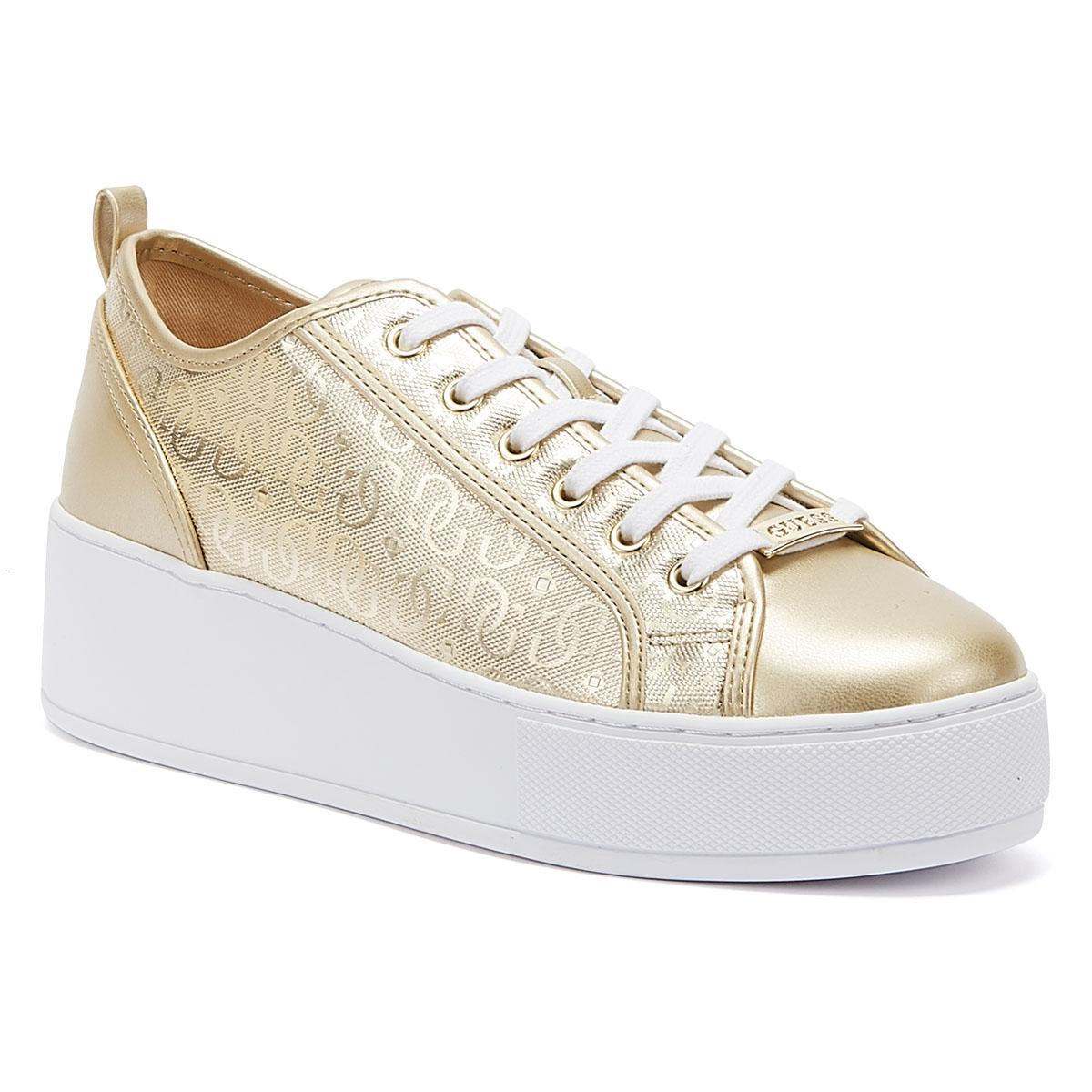 ladies white guess trainers