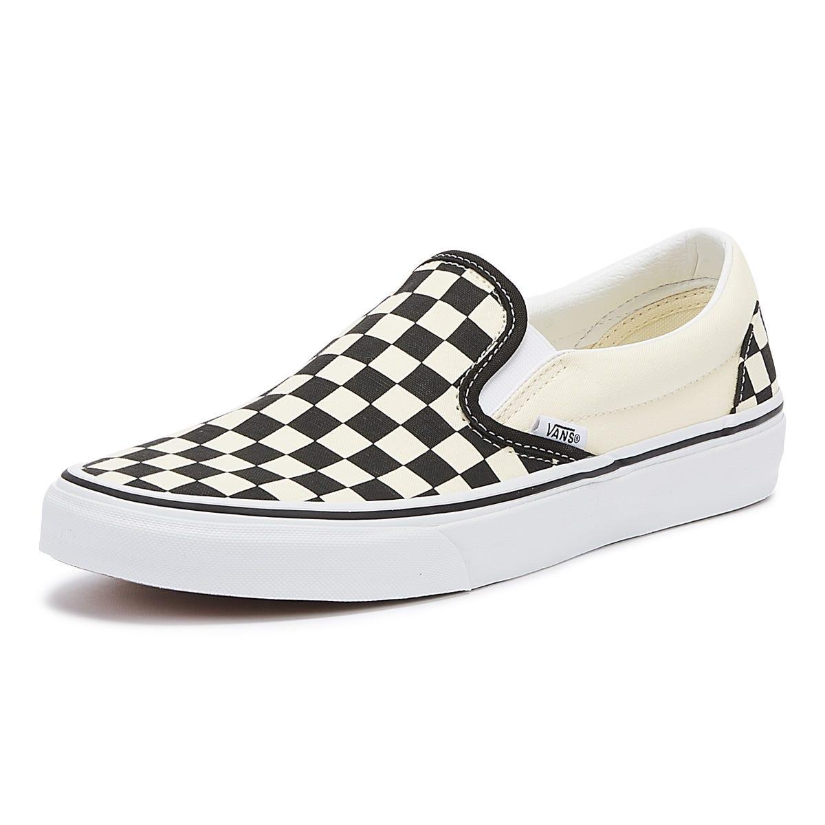 vans black & cream classic checkerboard trainers