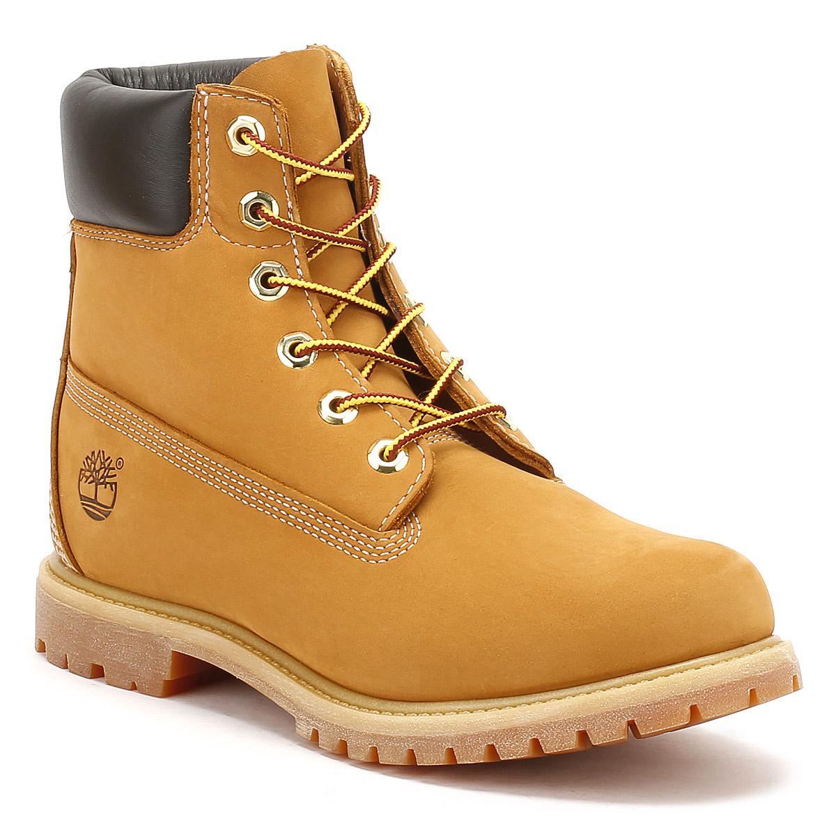 Timberland Womens Wheat Premium 6 Inch Nubuck Leather Boots in Tan ...