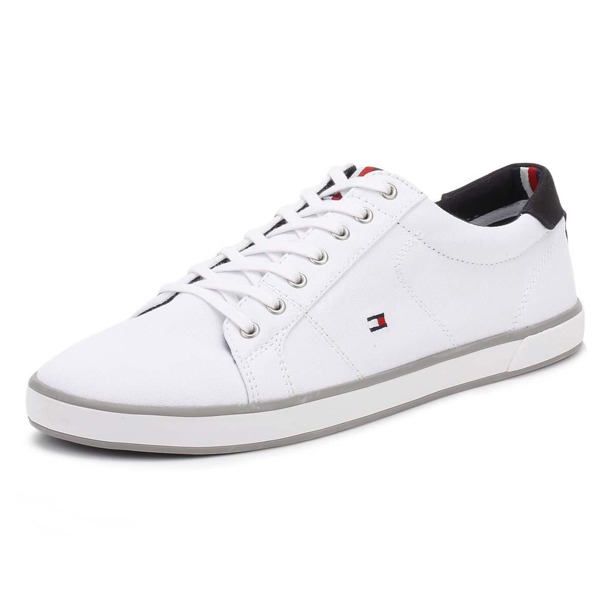 Tommy Hilfiger White Harlow Canvas Sneakers in White for Men - Lyst