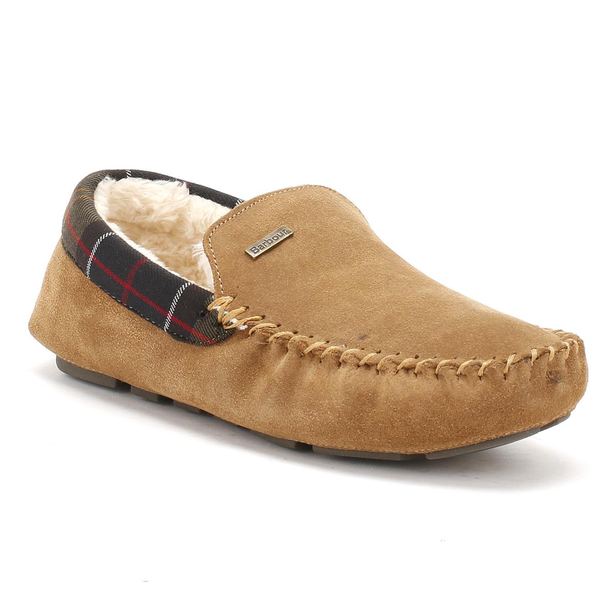 barbour camel slippers