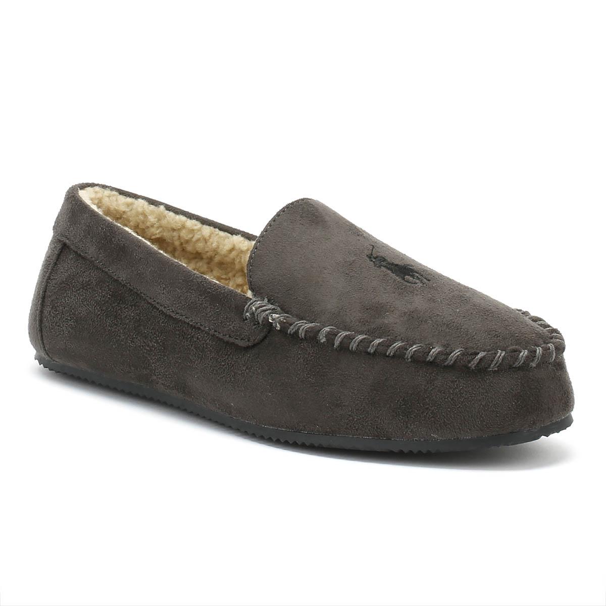 Ralph Lauren Mens Charcoal Grey Dezi Iv Moccasin Slippers in Gray for ...
