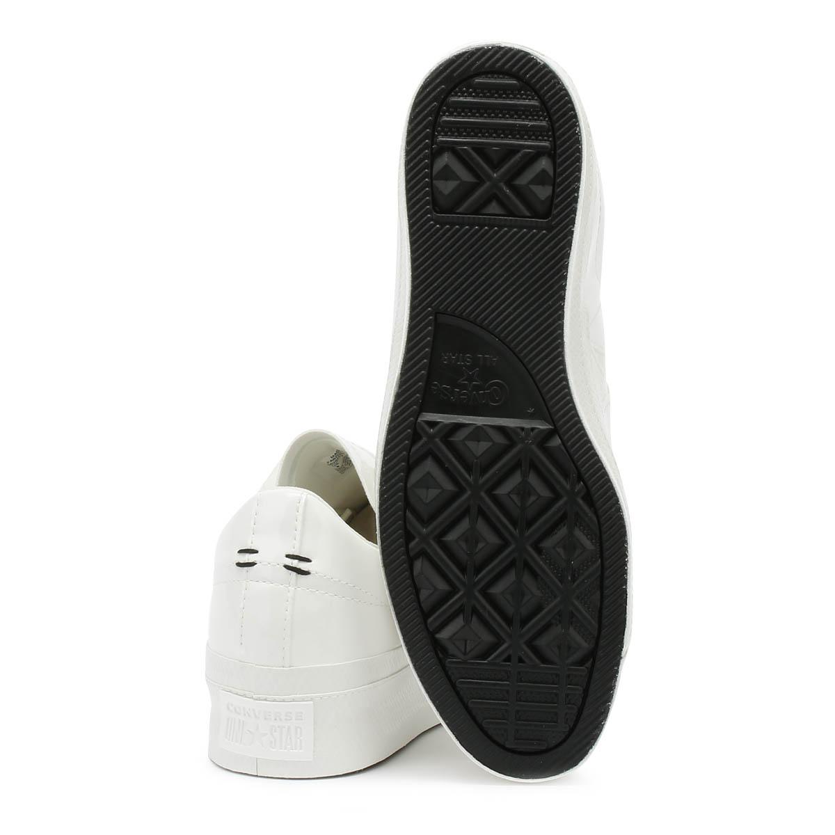 converse one star platform ox vintage white trainers