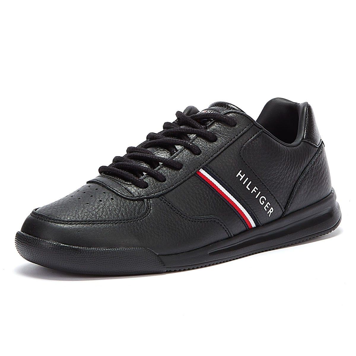 tommy hilfiger black trainers mens