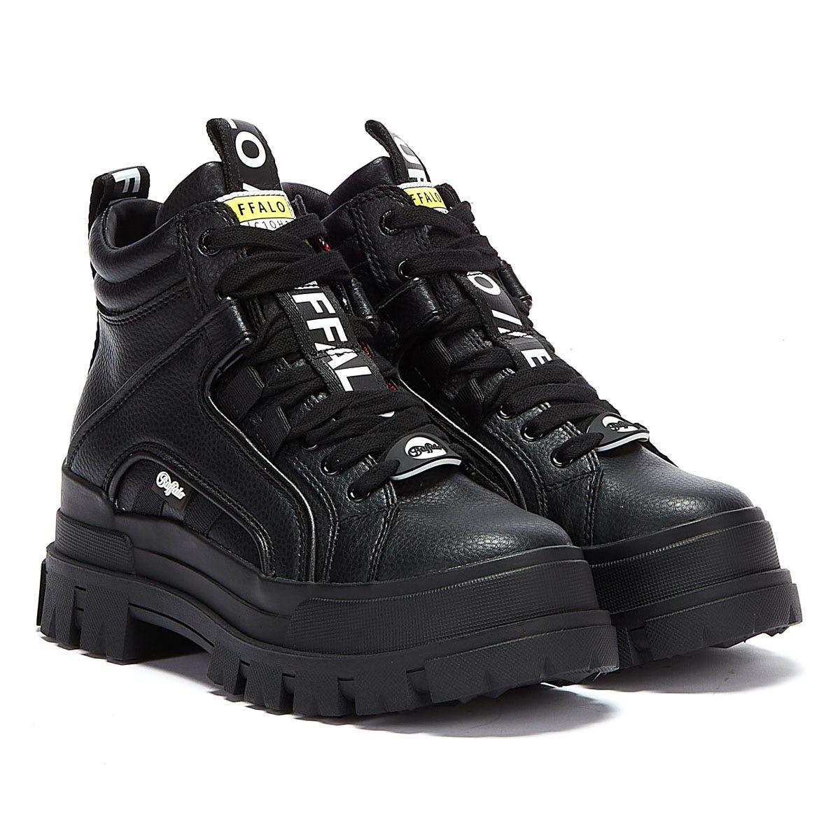 buffalo black aspha mid trainers