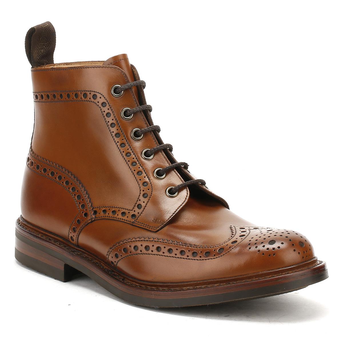 Loake Leather Mens Brown Calf Bedale Brogue Boots for Men - Lyst