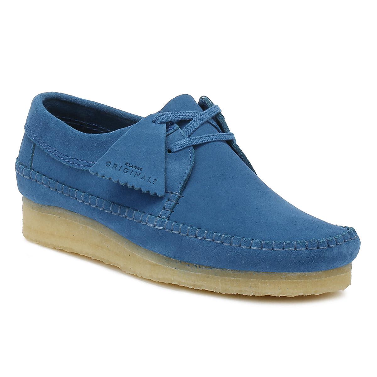 Clarks Originals Mens Ocean Blue Weaver Suede Shoes for Men - Lyst