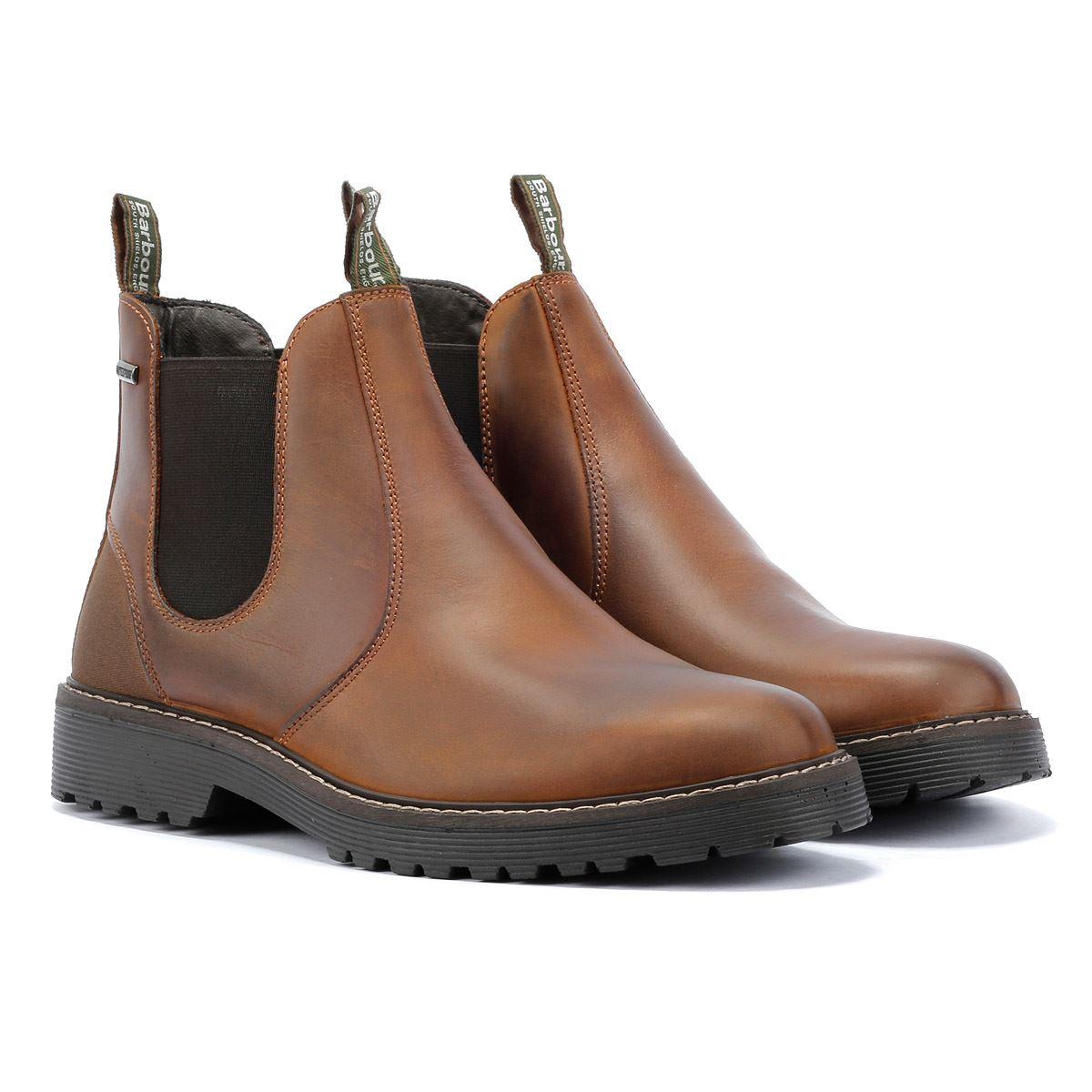 Barbour Patton Leather Tan Chelsea Boots in Brown for Men | Lyst
