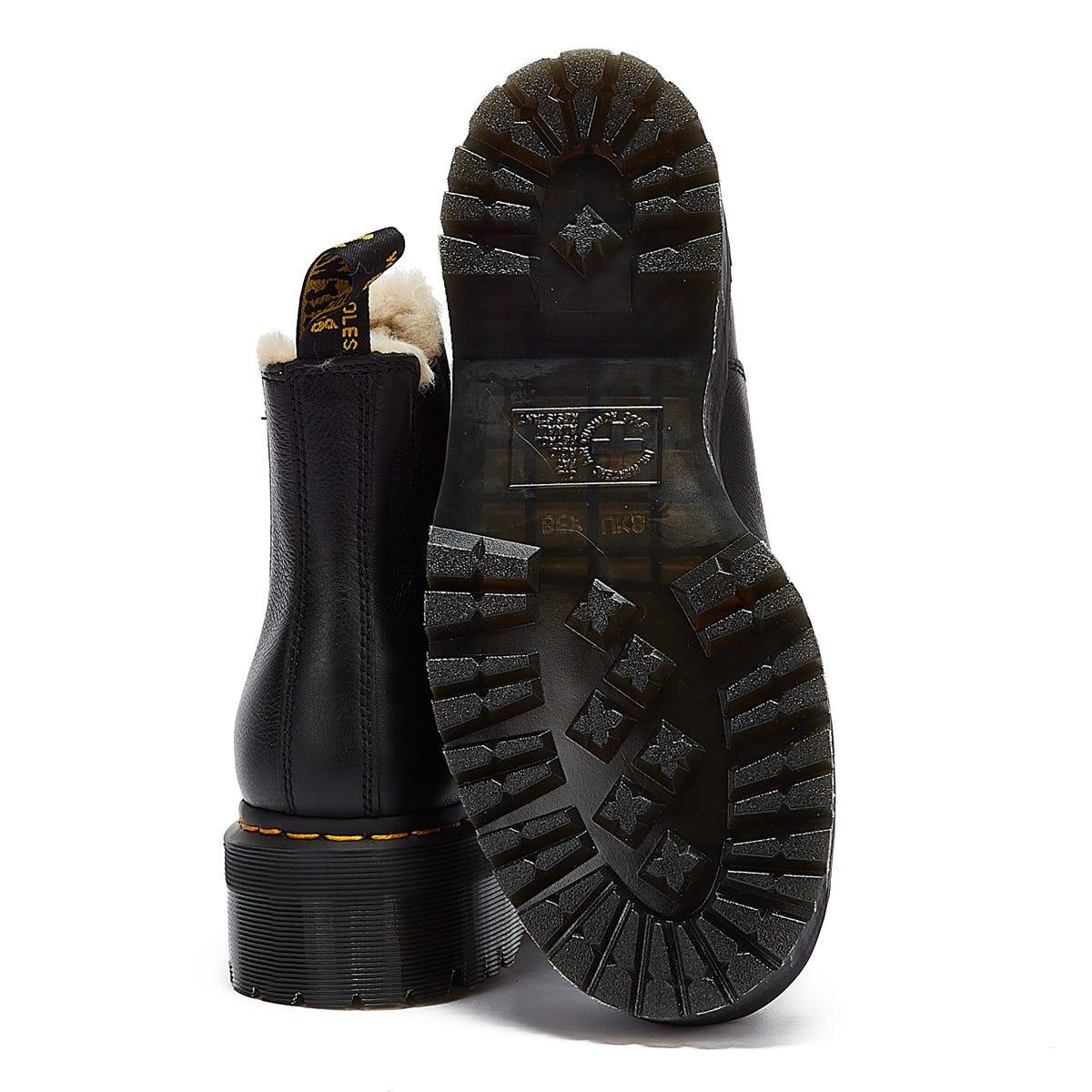 Dr. Martens Dr. Martens 2976 Quad Pisa Fur Lined Womens Black Boots - Lyst