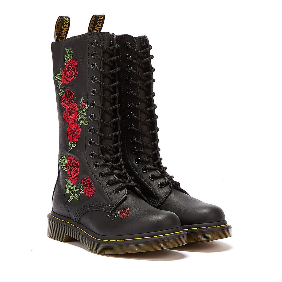Dr. Martens Dr. Martens Vonda Embroidered Rose Mid Calf Boots in Brown |  Lyst UK