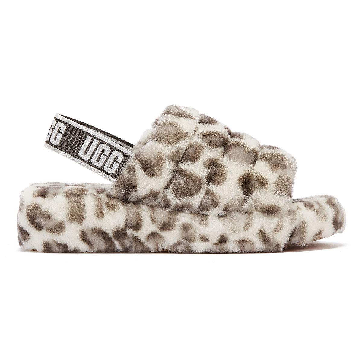 leopard ugg slides