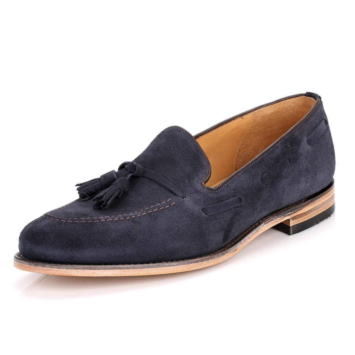 Loake Mens Navy Lincoln Suede Loafers in Blue for Men - Lyst