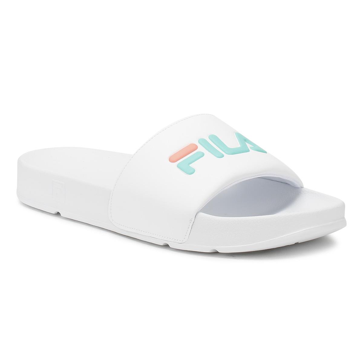 linned initial Kro Fila Womens White / Cockatoo / Desert Flower Drifter Slides - Lyst