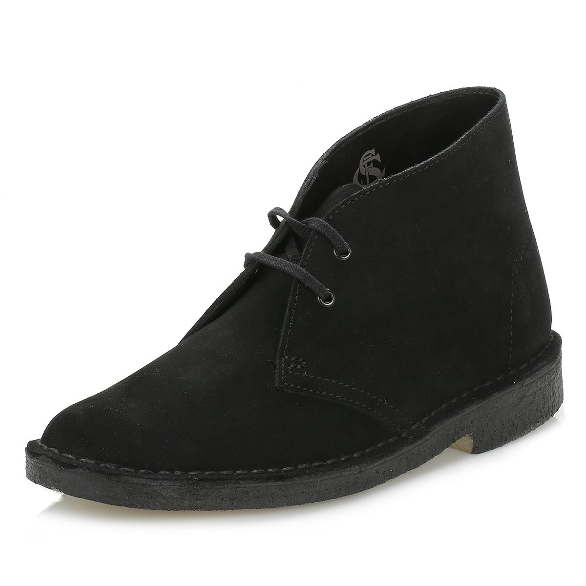 Clarks Womens Black Desert Suede Ankle Boots - Lyst