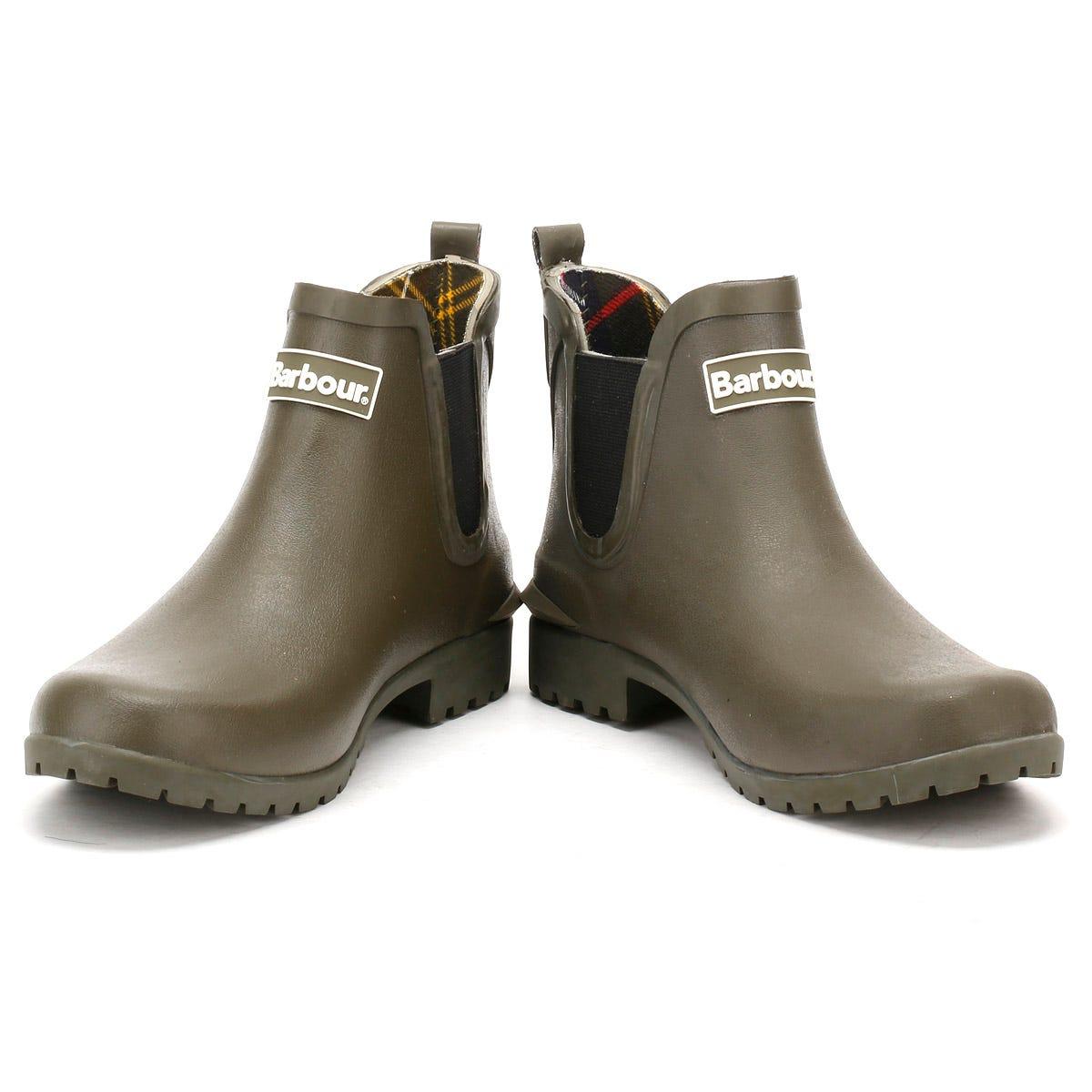 Barbour Rubber Wilton Womens Olive Green Wellies - Lyst