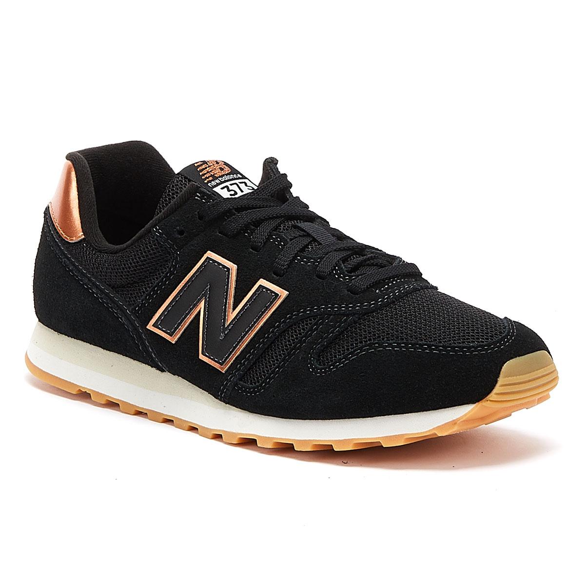 New Balance Suede 373 Womens Black / Rose Gold Trainers - Lyst