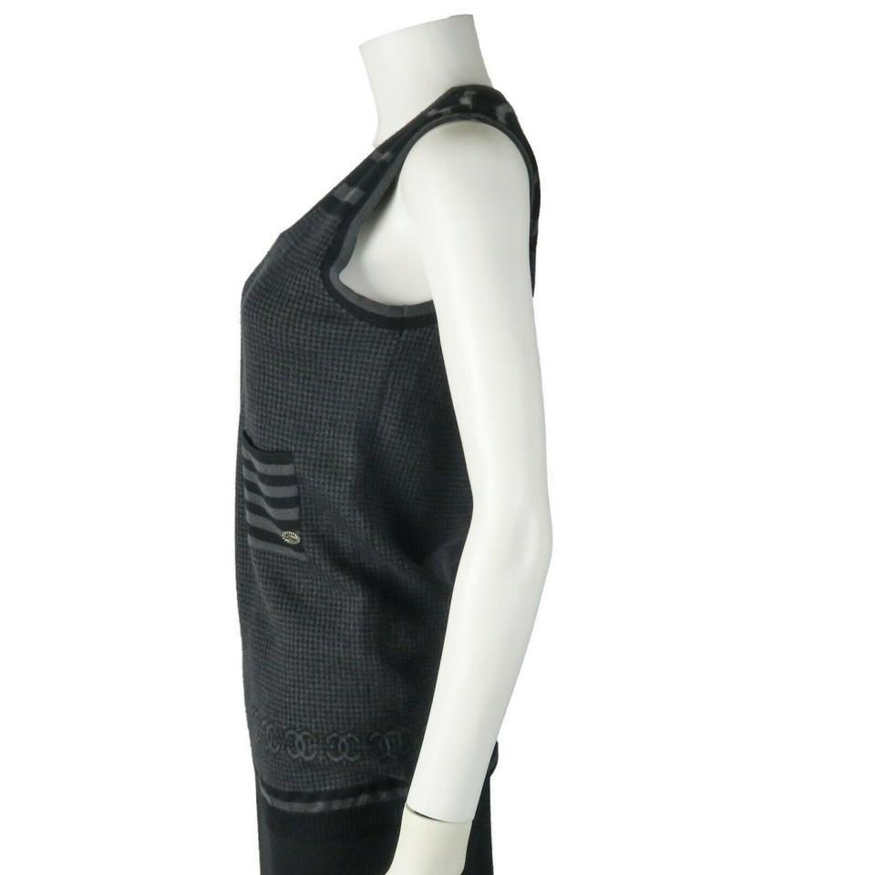Chanel Gray Black Cashmere Cc Logo 38 Us Tank Top Cami Lyst