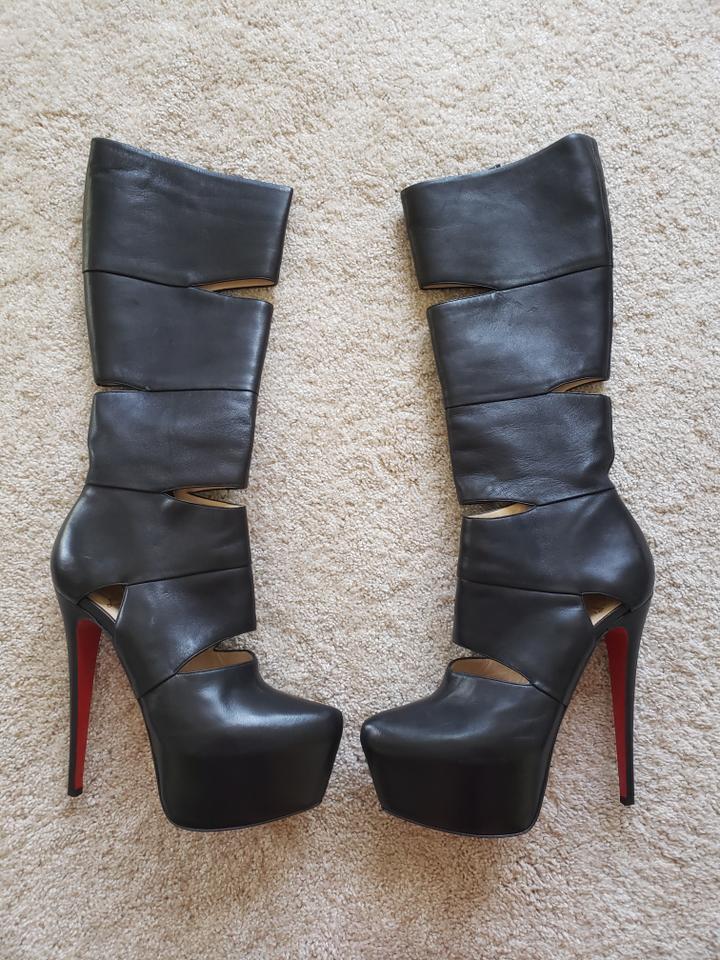 louboutin boots with zipper