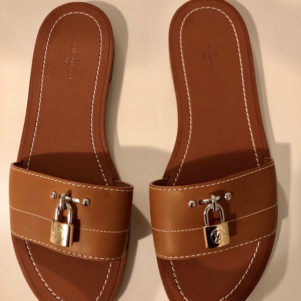 louis vuitton lock it mule sandals