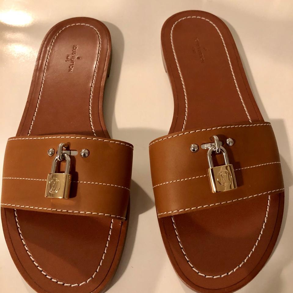 louis vuitton lock it mule sandals