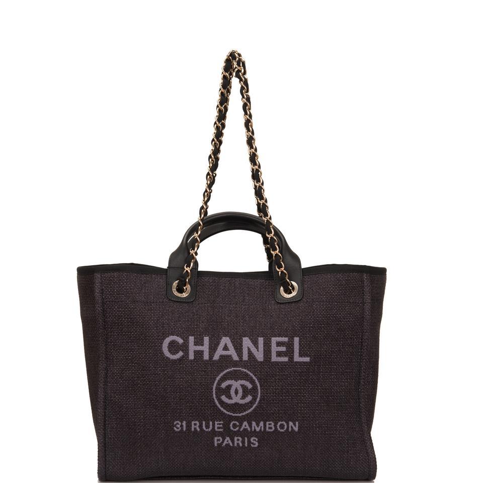 chanel black canvas tote