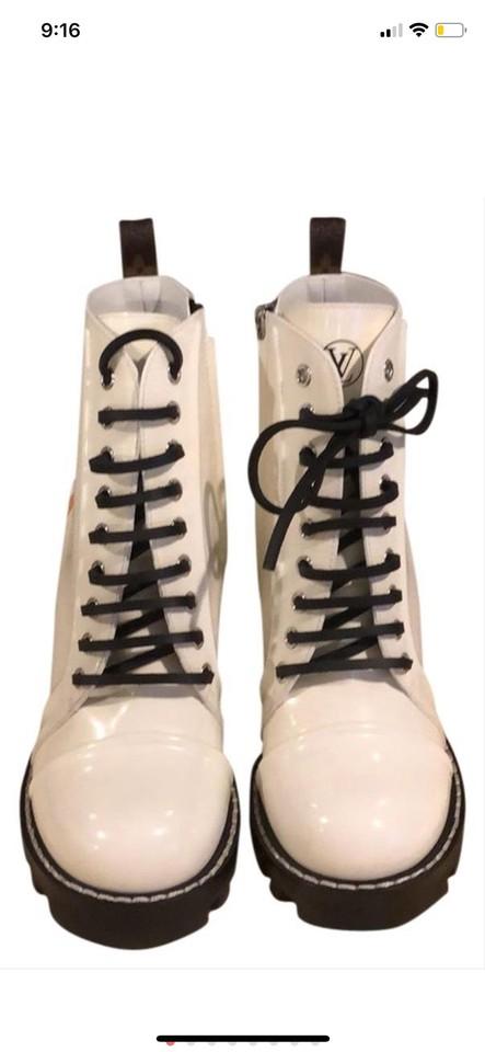 louis vuitton white booties