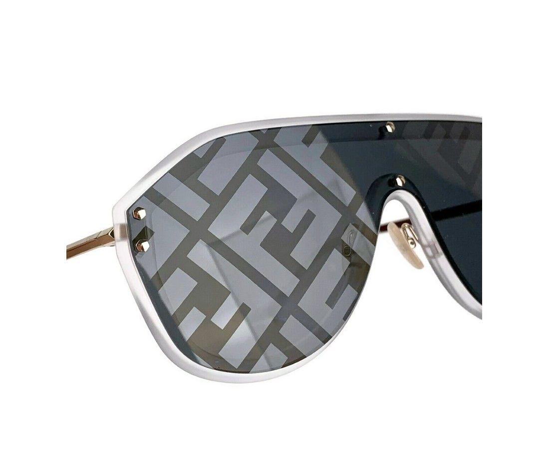 Fendi Lens Classic Gold Silver Monogram Sunglasses in Black for