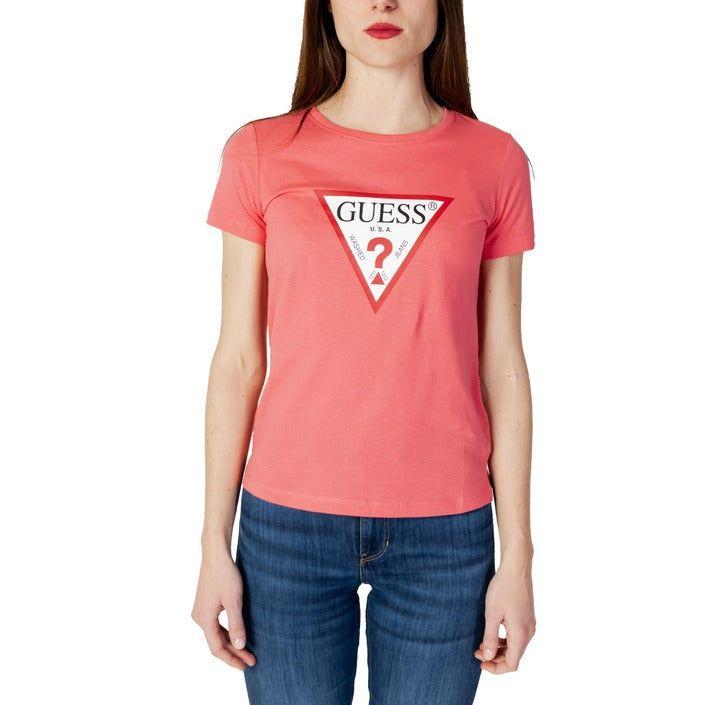 Guess red best sale tee