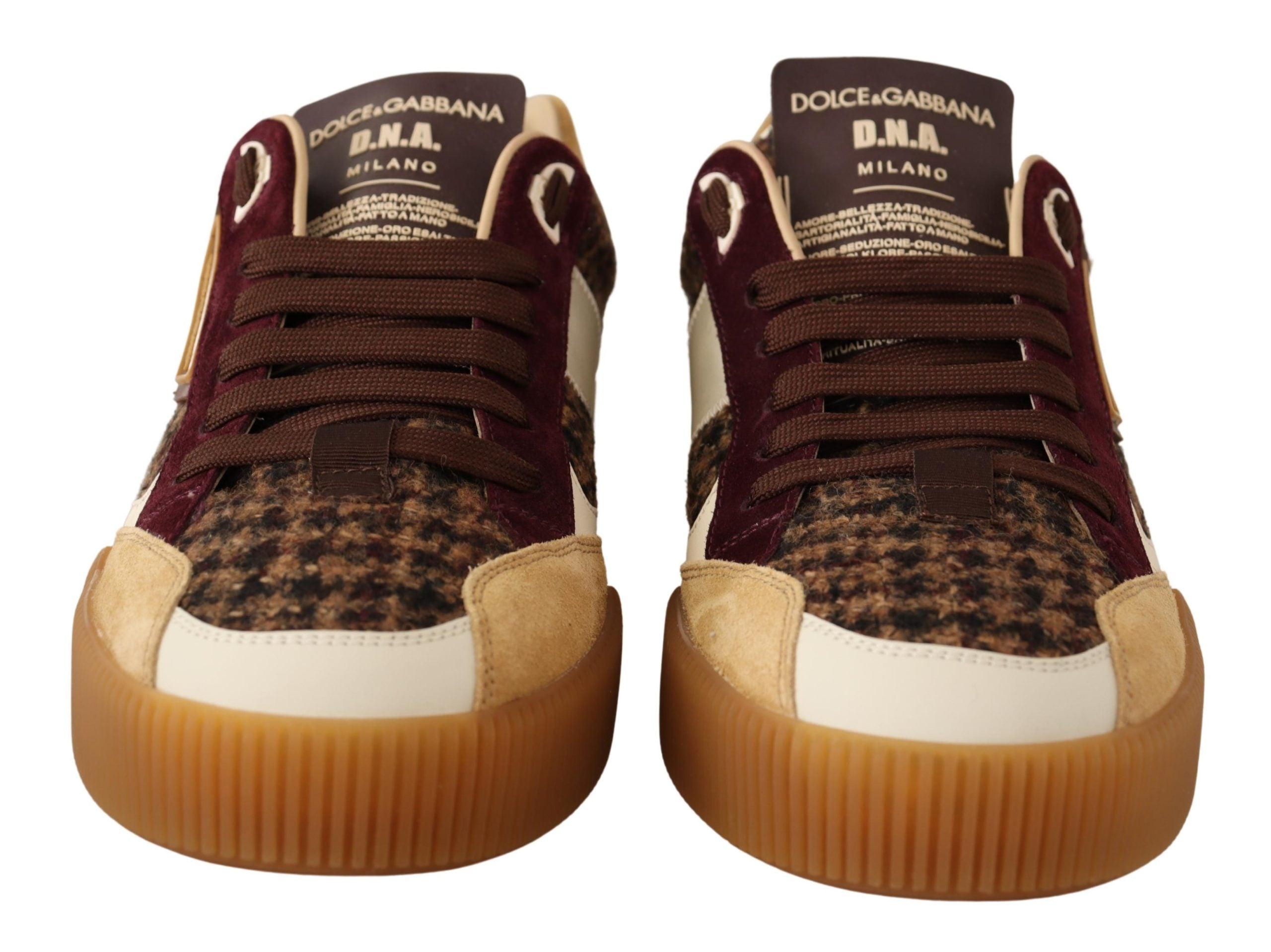Dolce & Gabbana Brown Plaid Miami Dna Low Top Sneakers Shoes in Black for  Men | Lyst