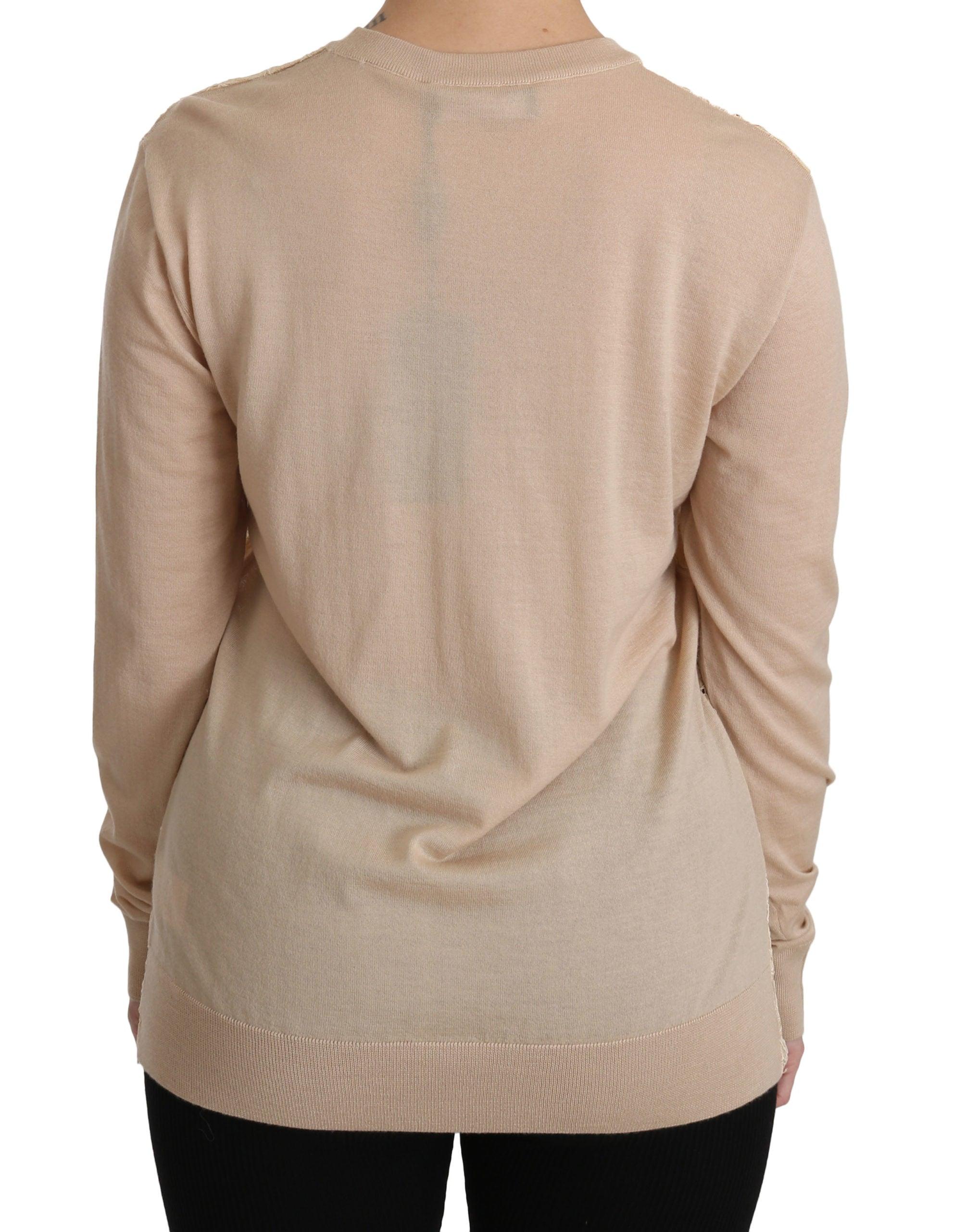 Dolce & Gabbana Lace Long Sleeve Top Cashmere Blouse in Beige (Natural) -  Save 16% - Lyst