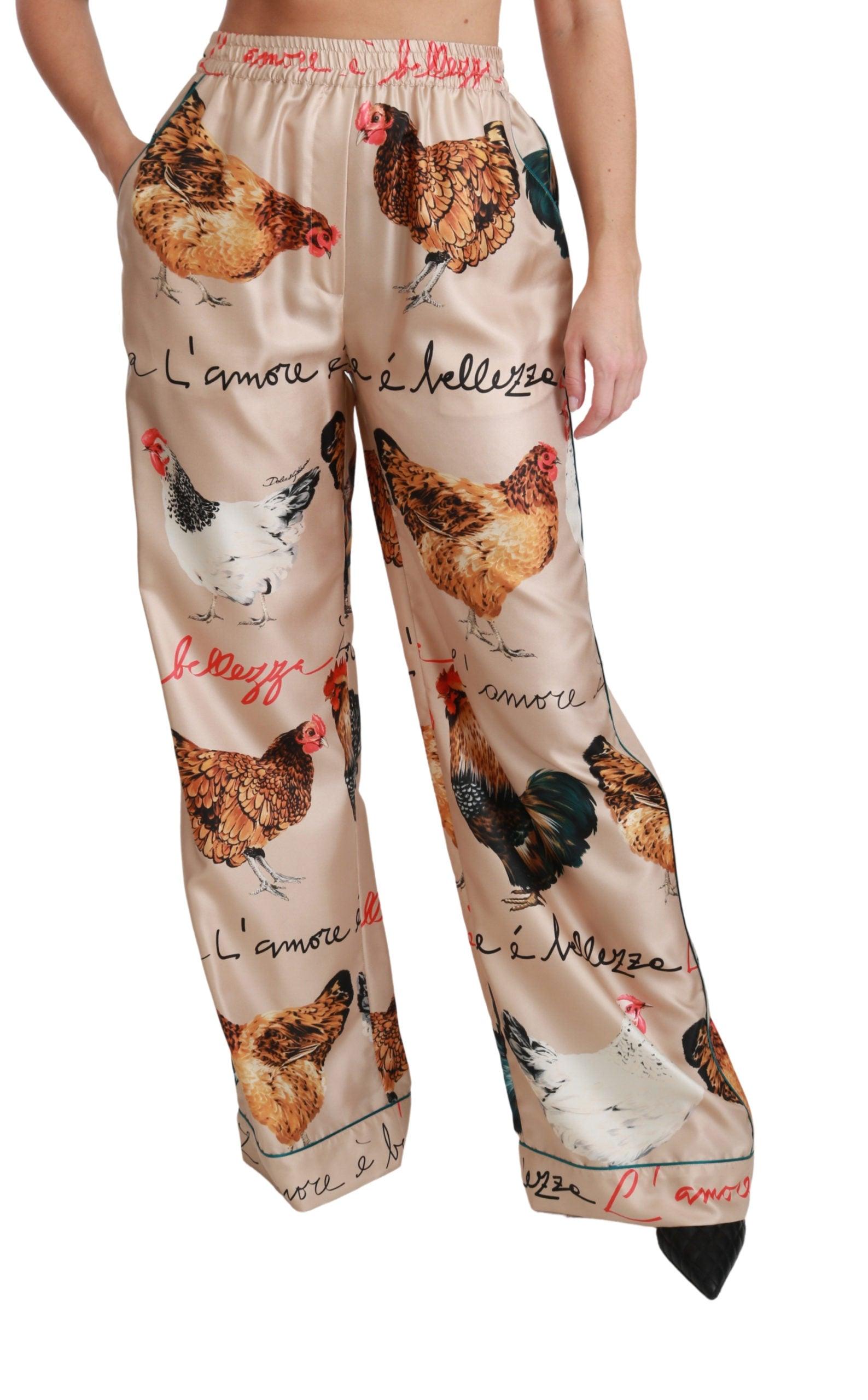 Dolce \u0026 Gabbana Hen Chicken Silk Pajama 