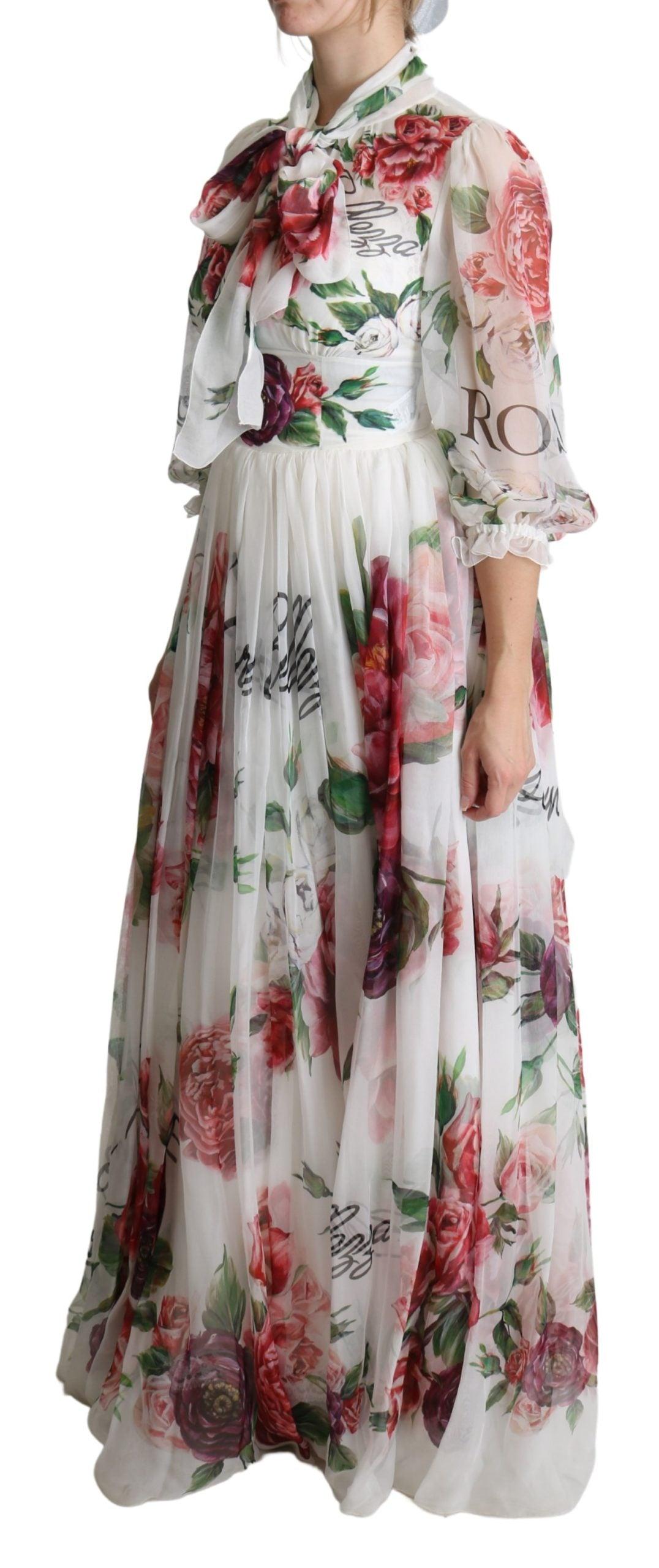 Dolce & Gabbana White Floral Rose Silk Print Floor Length Dress | Lyst UK Dolce & Gabbana White Floral Rose Silk Print Floor Length Dress | Lyst UK