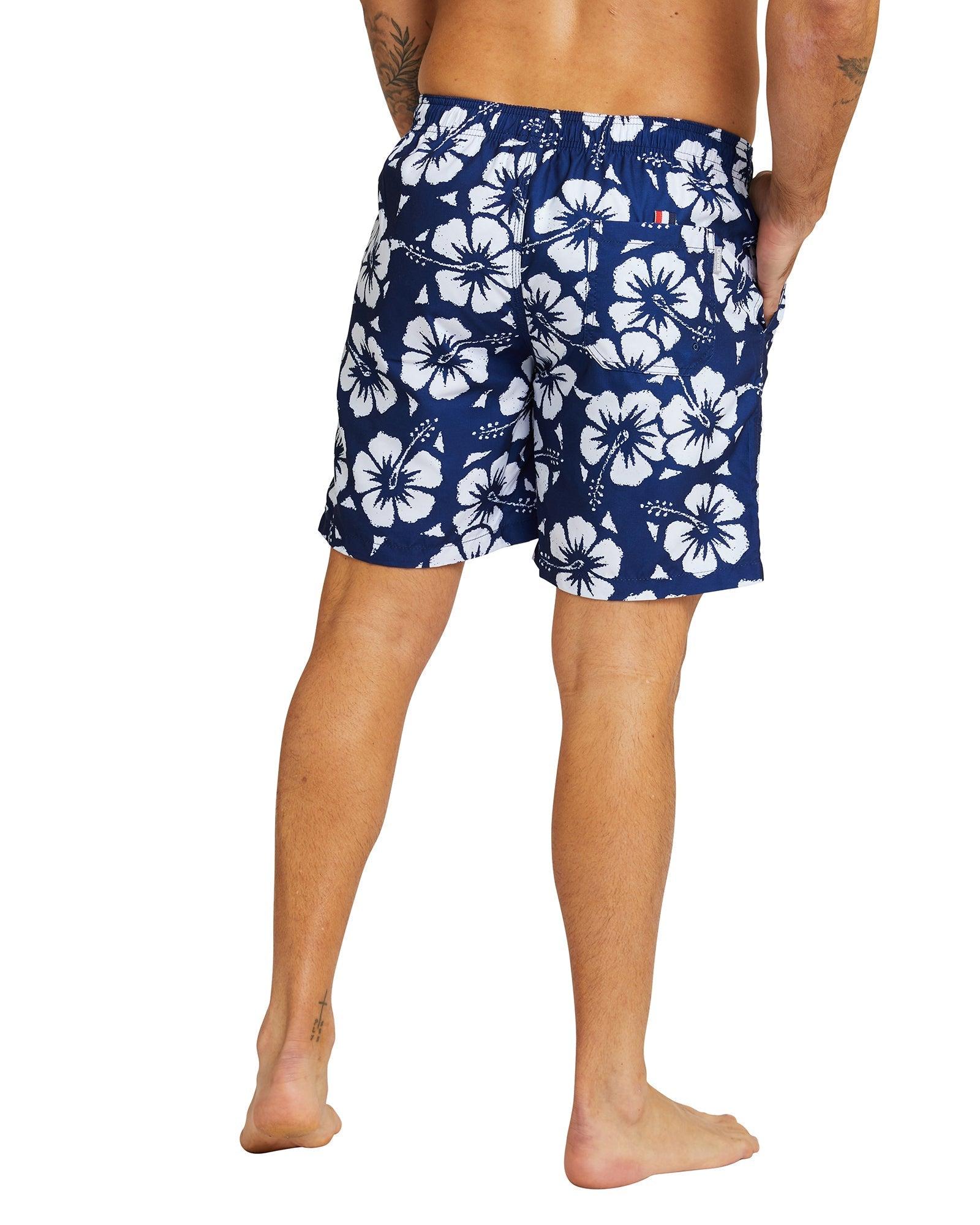 Okanui S - Swim Short - Hibiscus - Navy in Blue for Men | Lyst