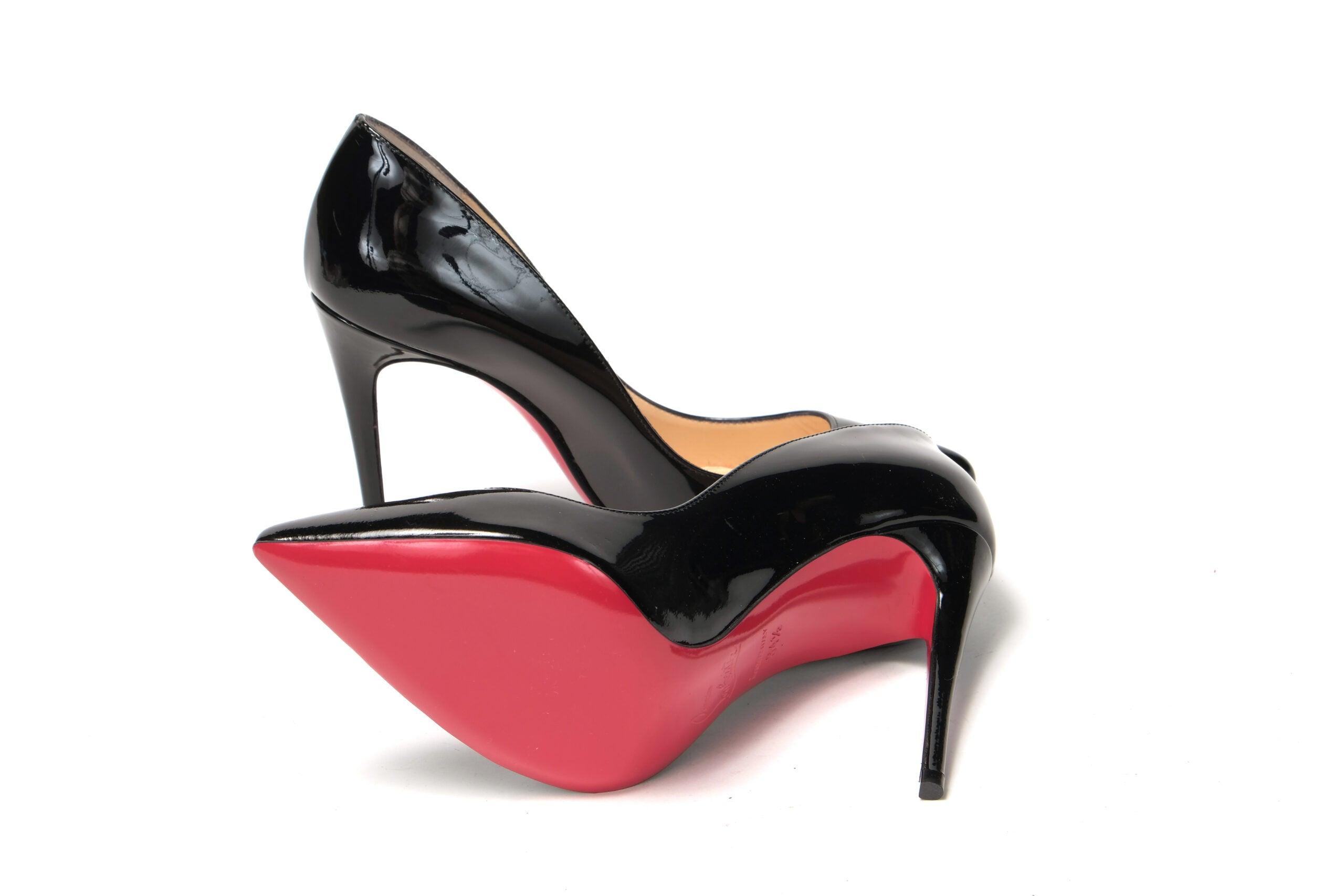 louis vuitton black red bottom heels