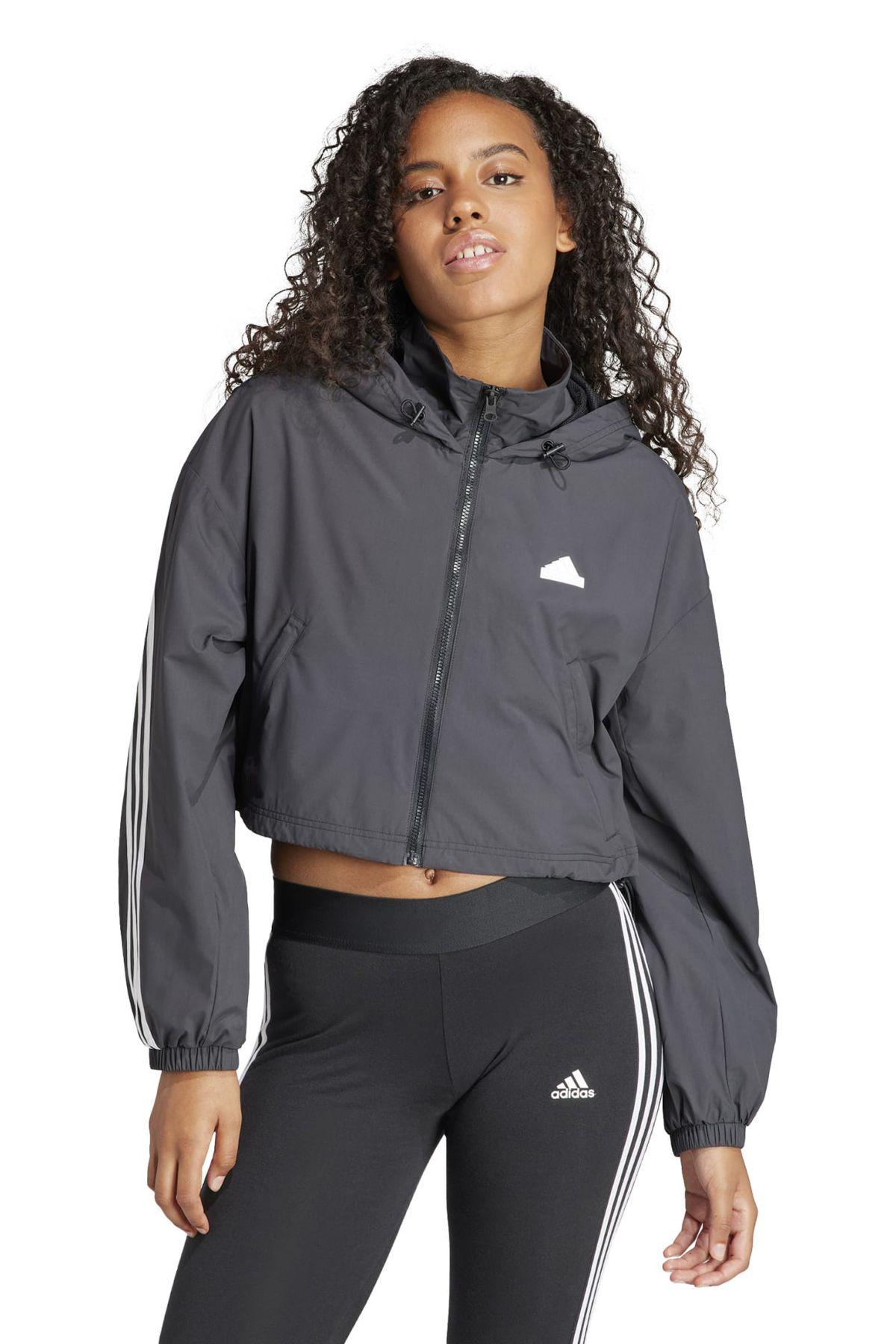 adidas Jacke Figurbetont Fur Damen in Grau Lyst DE