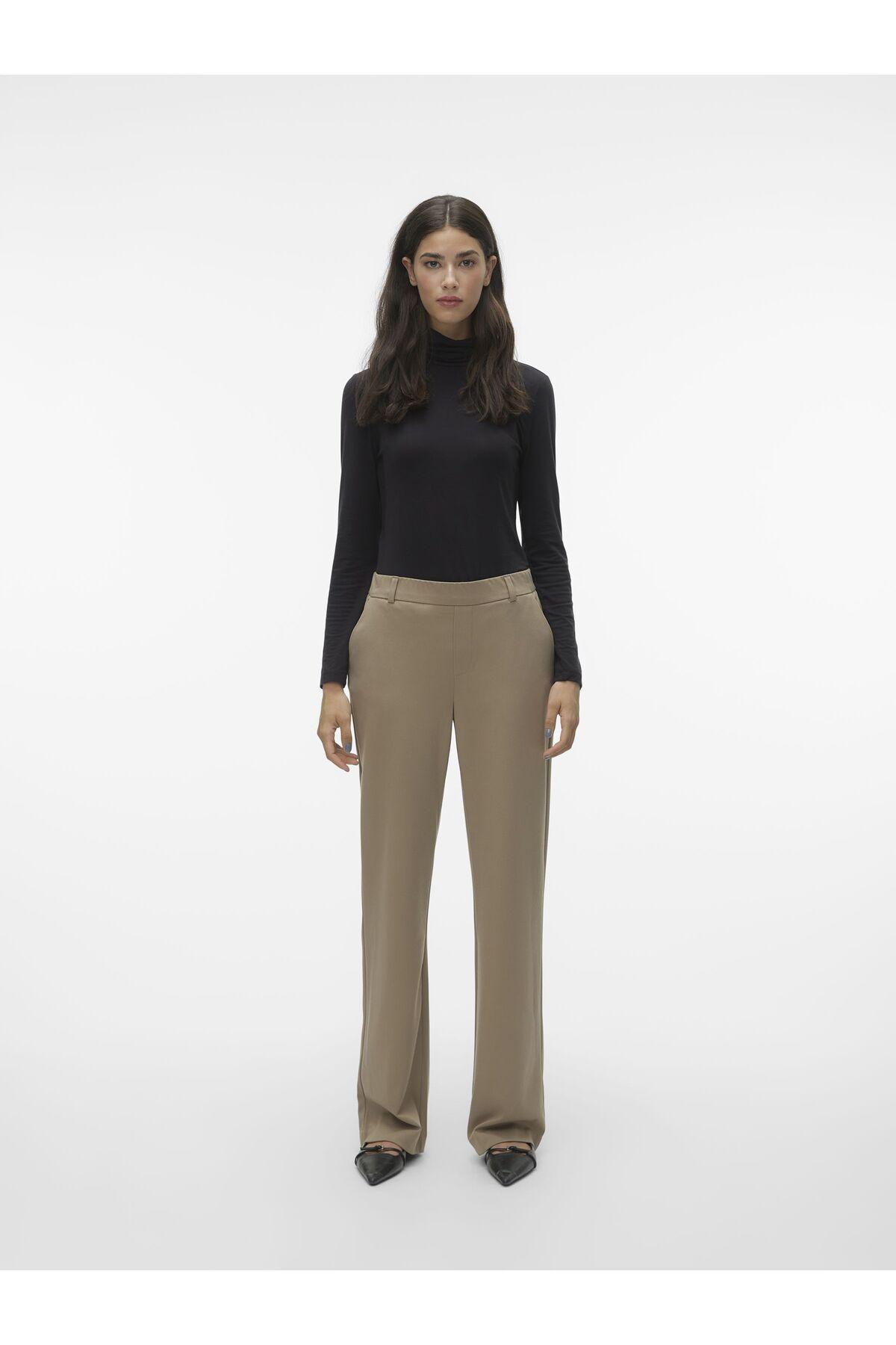 VERO MODA Damenhose Mit Weitem Bein – Nachhaltige Viskose, Mittlere Taille