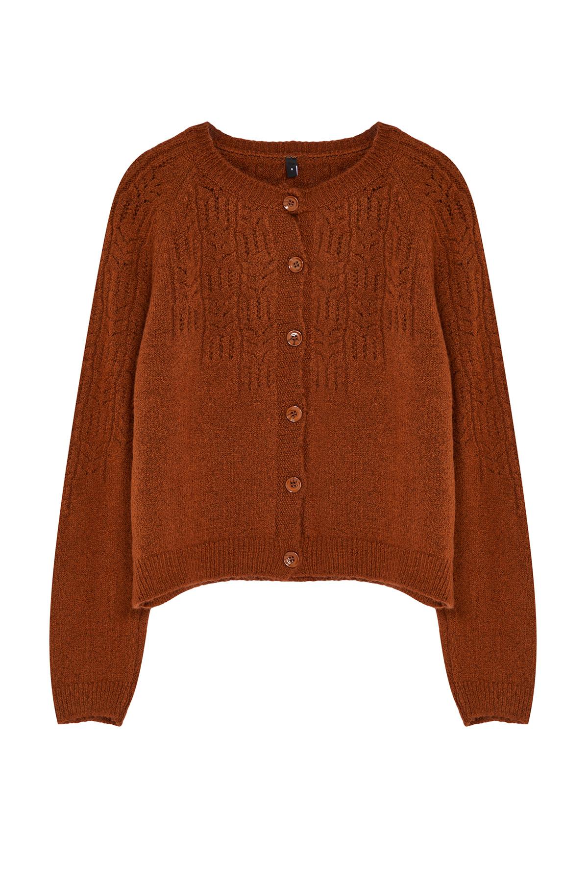 Damen Zimtfarbene Strickjacke Trendyol Zimtfarbener Weicher Strick