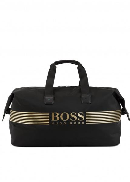 BOSS by HUGO BOSS Travel Bag In Material Blend With Leather-look Logo ...