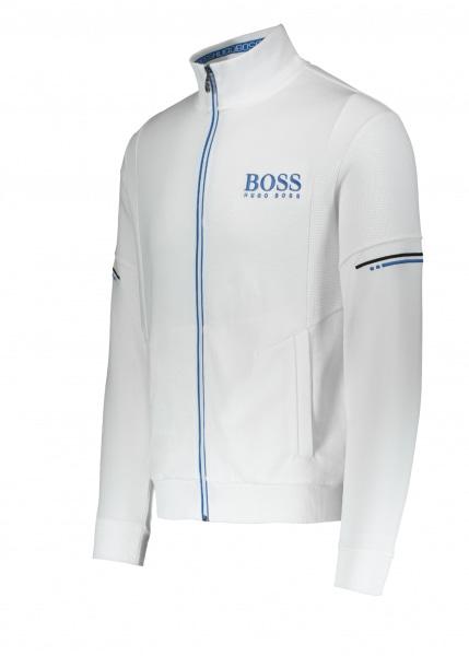 Hugo Boss Green Men's Skaz Ribbed Zip Up Track Sweatshirt Jacket