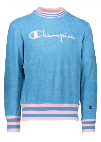pink and blue champion shirt