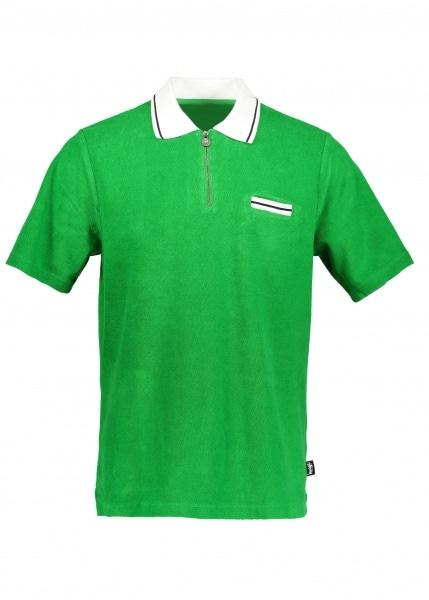 Stussy Terry Lion Zip Polo in Green for 