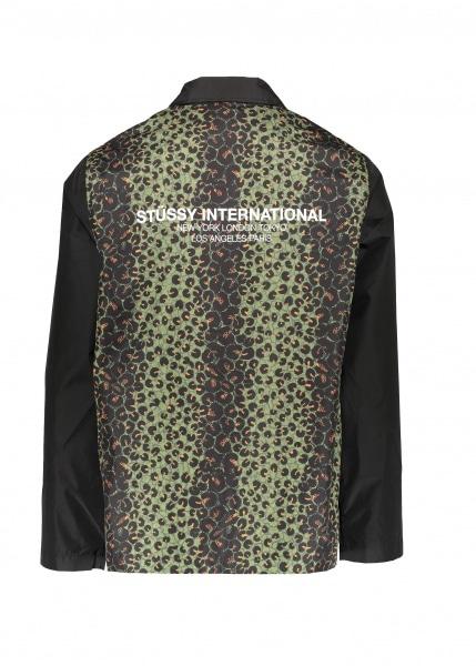 stussy leopard panel jacket