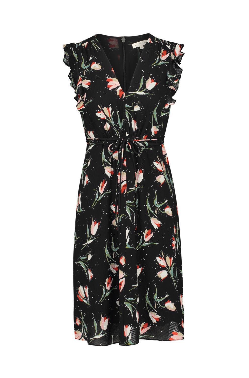 rebecca taylor black ruffle dress