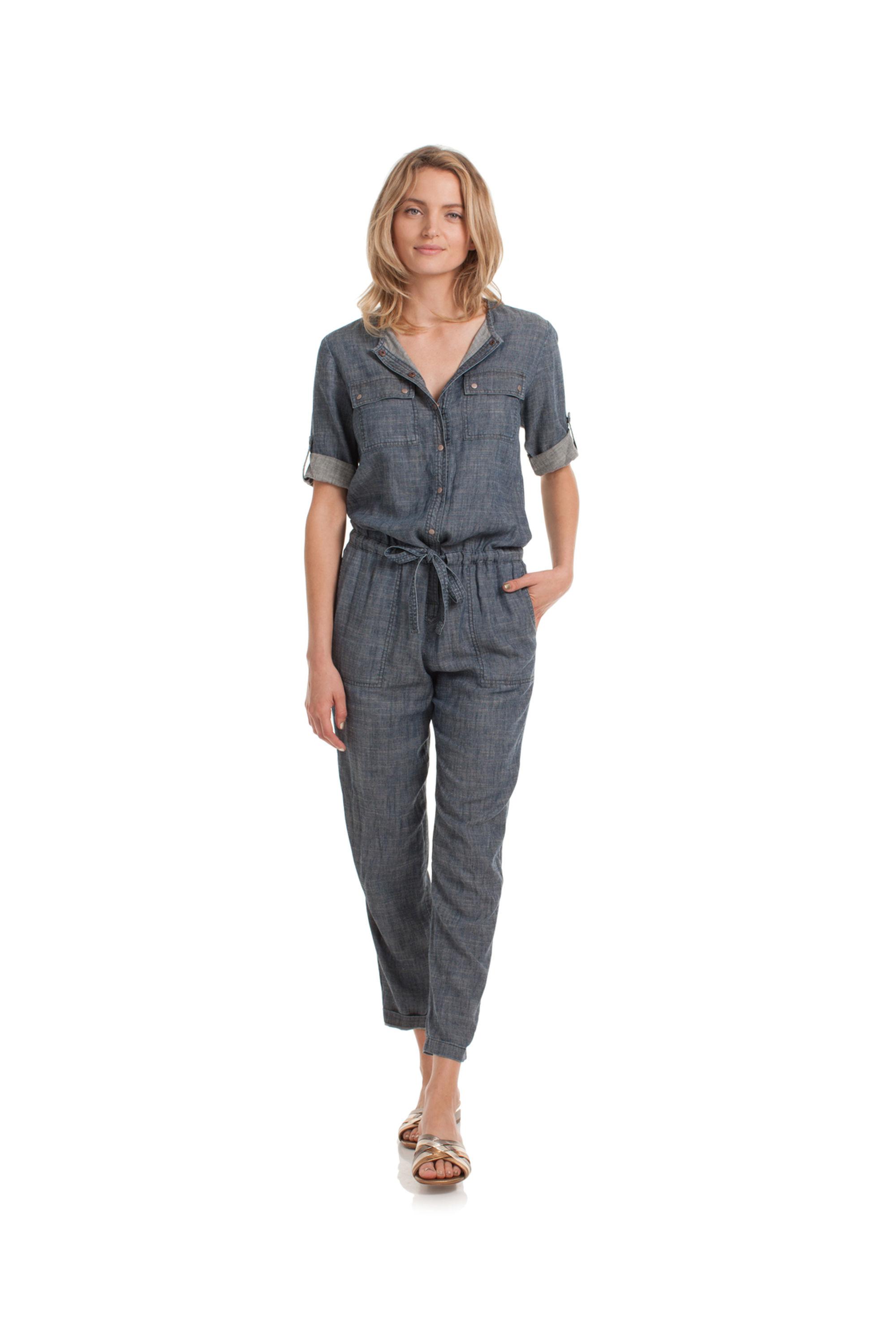 trina turk denim jumpsuit