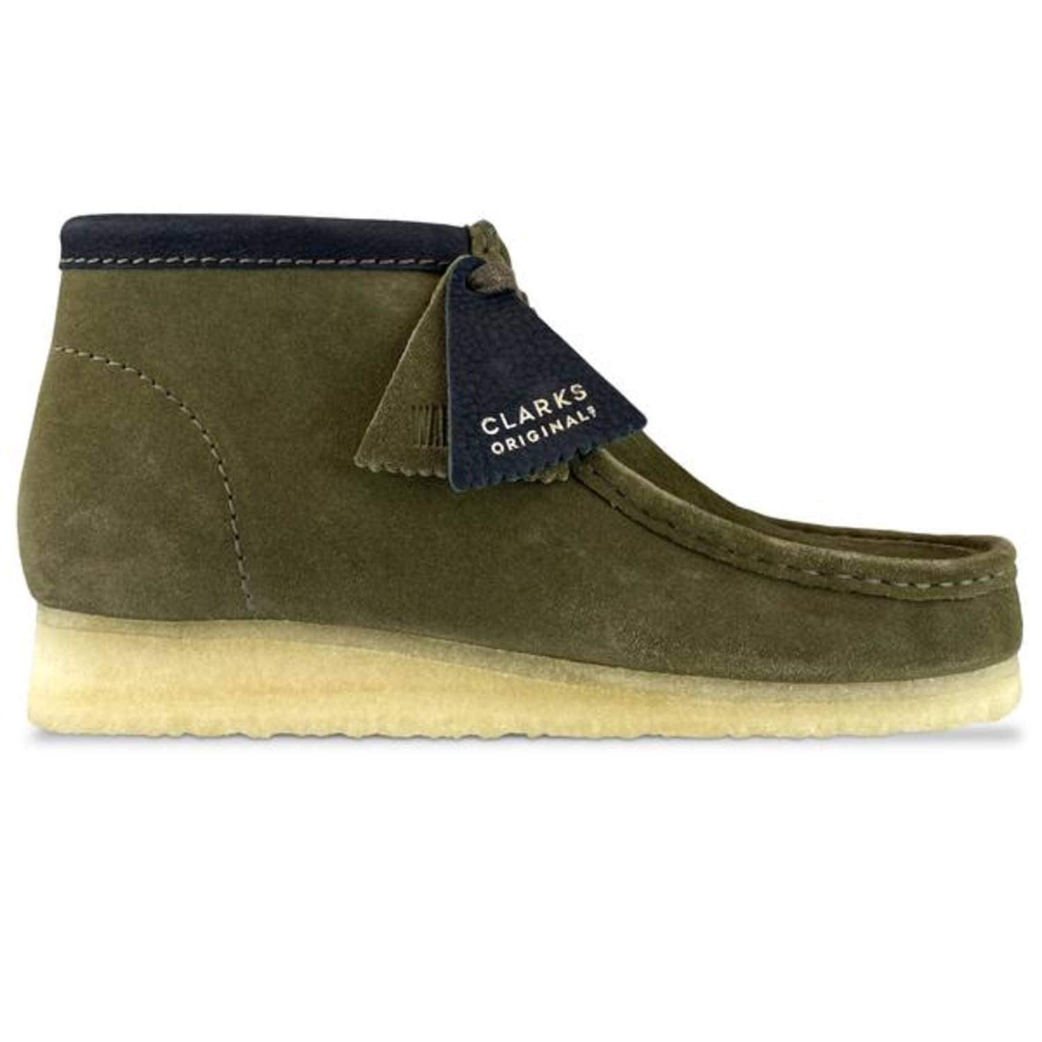 Clarks Olive Wallabee Boot Interest in Green for Men | Lyst