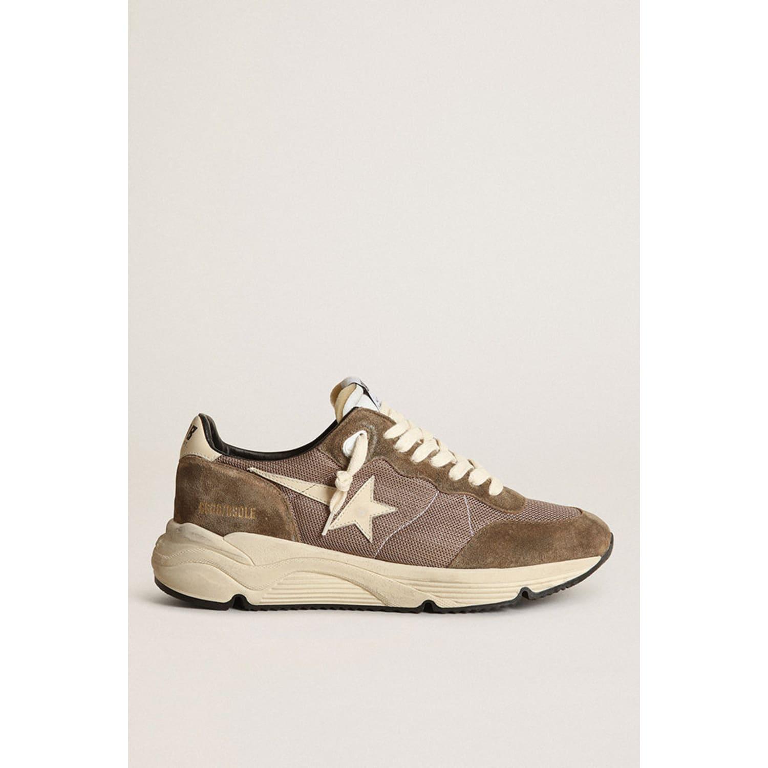 Golden Goose Golden Goose Running Sole Net Upper And Toe Box Leather Toe  Star Spur And Heel in Natural | Lyst