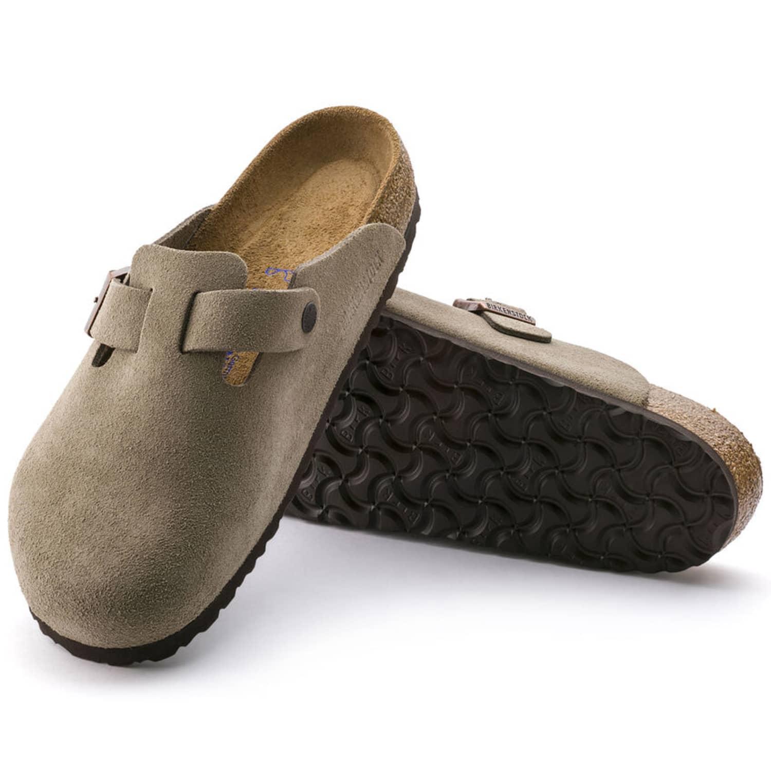 Birkenstock Boston Suede Soft Footbed Taupe Sandal for Men - Save 31% | Lyst