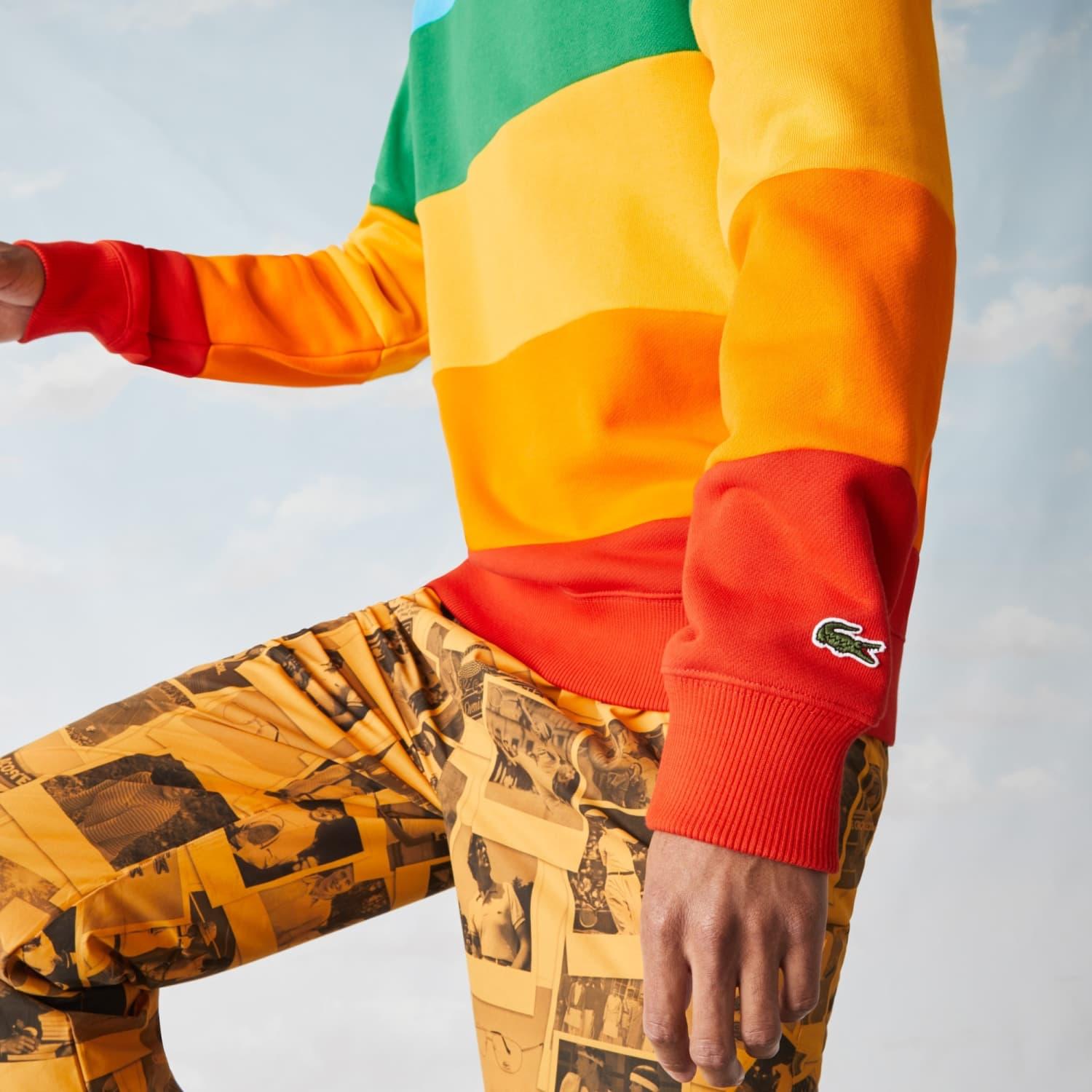 Lacoste Polaroid Colour Striped Fleece Sweatshirt Multicolour for Men | Lyst